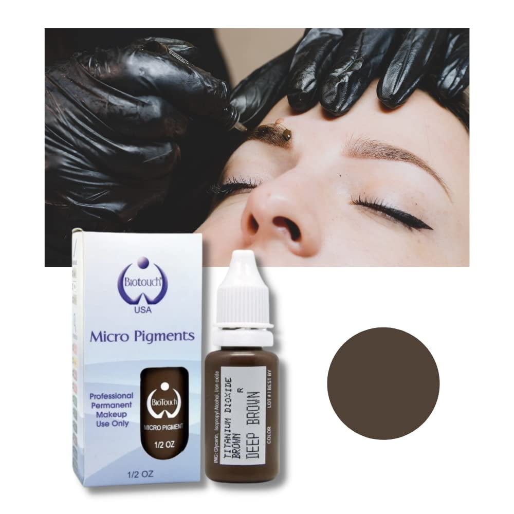 BioTouch Permanent Makeup Pigment Color DEEP BROWN Cosmetic Tattoo ink 0.5 oz 15 ml - Walmart.com